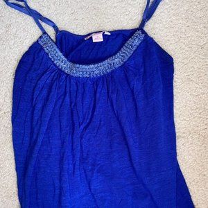 Royal Blue Jeweled Tank Top